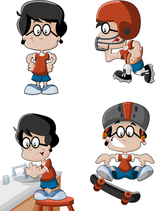 lovely children cartoon styles vector 05