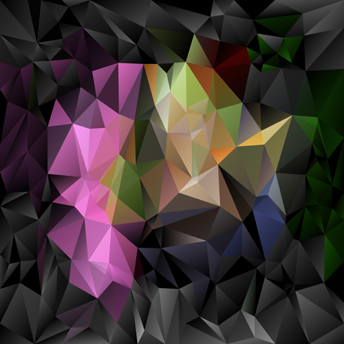 3D polygonal background art vector 01