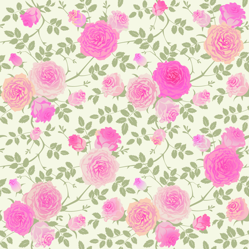 seamless rose pink pattern vector beautiful 