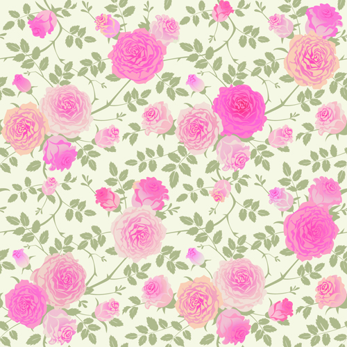 Beautiful pink rose seamless pattern vector