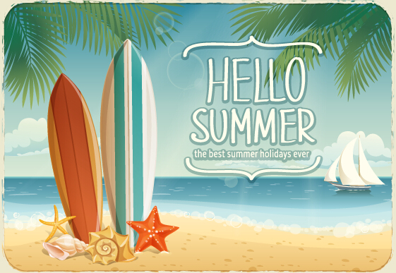 Best summer holiday beach vector background 04 Best summer holiday beach vector background 04