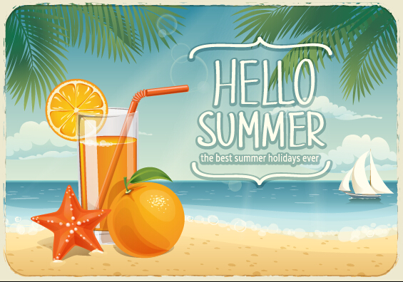 Best summer holiday beach vector background 05 Best summer holiday beach vector background 05