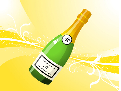 Champagne bottle vector material 02 Champagne bottle vector material 02