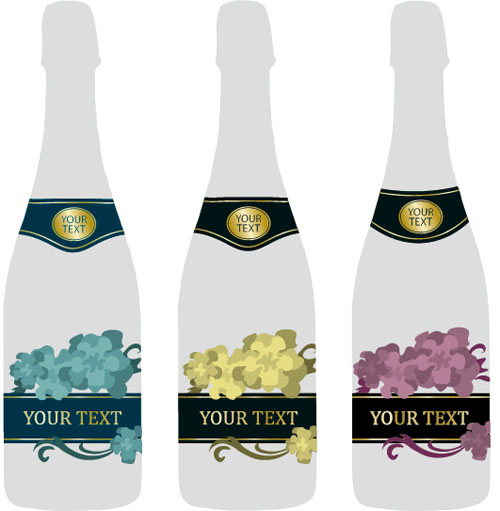 Champagne bottle vector material 03 Champagne bottle vector material 03