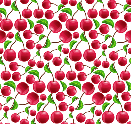Cherry pattern seamless vector