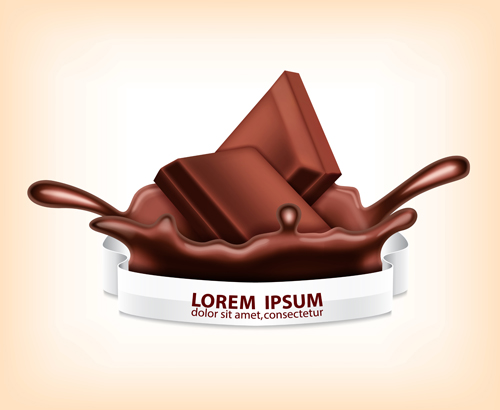 Chocolate splashes vector material Chocolate splashes vector material