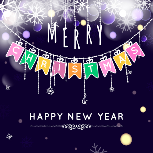 Christmas flag with new year background vector Christmas flag with new year background vector