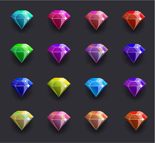 Colored diamond shiny vectors 01 Colored diamond shiny vectors 01