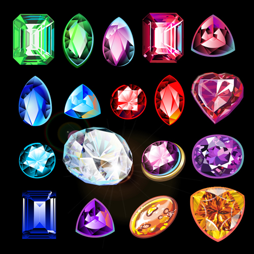 Colored diamond shiny vectors 03 Colored diamond shiny vectors 03