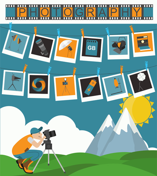 Creative photography infographics design vectors 09 Creative photography infographics design vectors 09