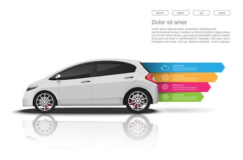 Eco car infographics vectors 02 Eco car infographics vectors 02