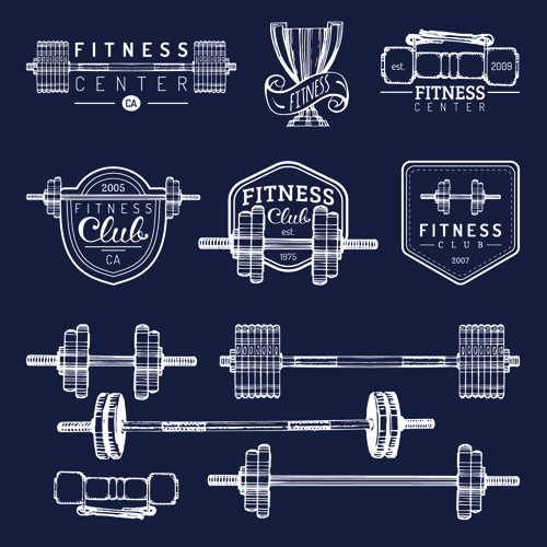 training logotype label fitness 