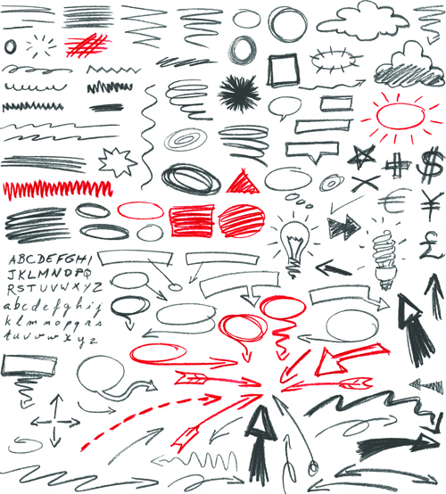 Hand drawing different signs vectors graphics 06 Hand drawing different signs vectors graphics 06