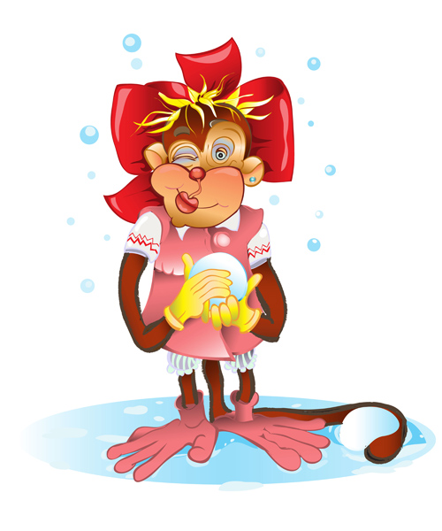 Monkey new year design vecotr 01 Monkey new year design vecotr 01
