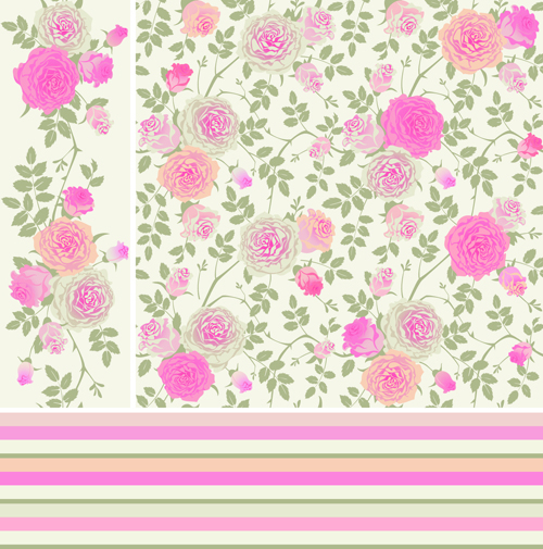vector material rose pattern rose pink pattern background pattern material background vector background 