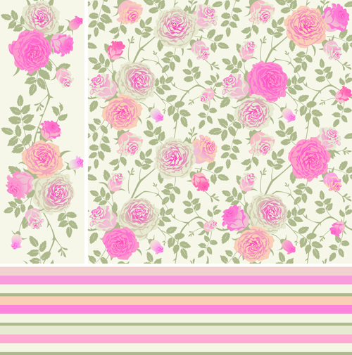 Pink rose pattern background vector material 02 Pink rose pattern background vector material 02