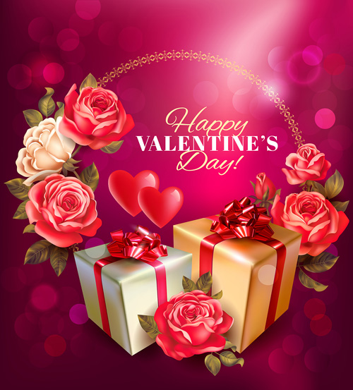 Romantic valentine day gift cards vector 05 Romantic valentine day gift cards vector 05
