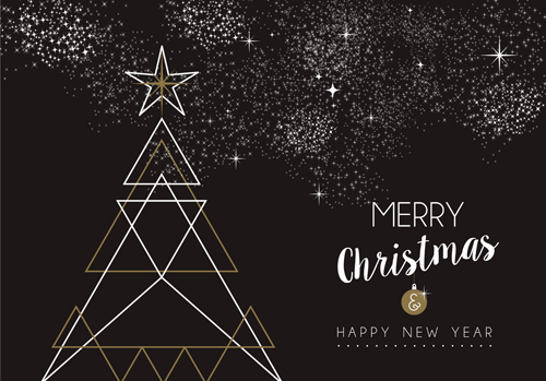 Shining stars with christmas dark background vector Shining stars with christmas dark background vector