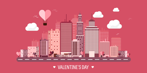 Valentines tay city template vector 02 Valentines tay city template vector 02