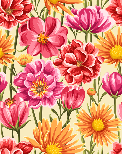 Vintage flower patterns vector graphics 06 Vintage flower patterns vector graphics 06