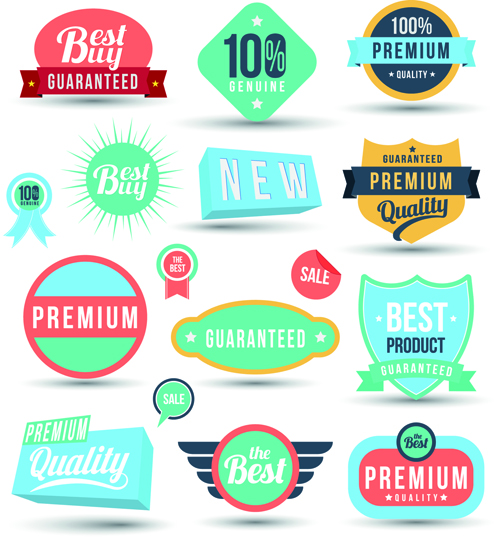 vintage vector material stickers sticker material badges 