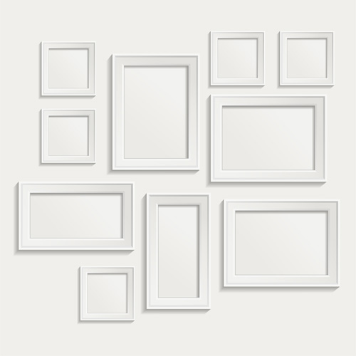 White frame on wall vector design 06 White frame on wall vector design 06