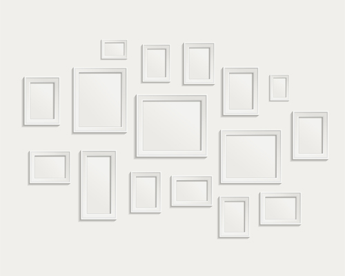White frame on wall vector design 08