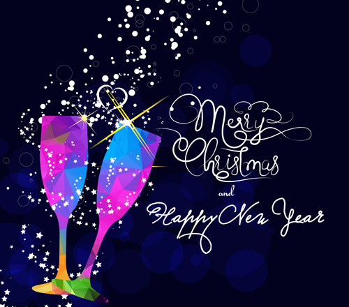 Wineglass with christmas vector background Wineglass with christmas vector background