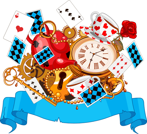 playing card with ribbon vector