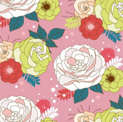 Seamless flower art pattern vector set Seamless flower art pattern vector set