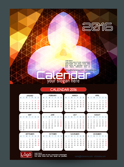 2016 technology calendar template vector 24 2016 technology calendar template vector 24