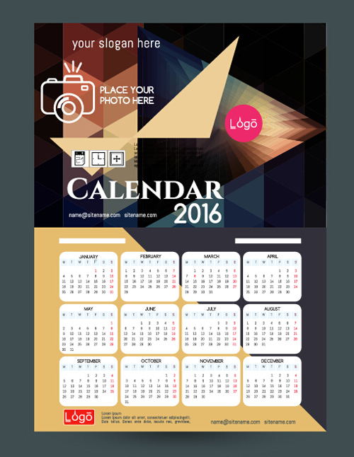 template technology calendar 2016  