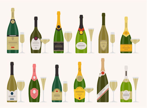 Champagne bottle vector material 05 Champagne bottle vector material 05