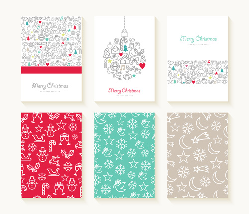 Christmas seamless pattern with cards vector 01 Christmas seamless pattern with cards vector 01