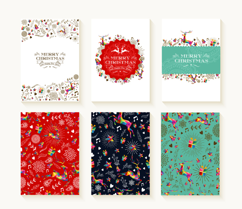 Christmas seamless pattern with cards vector 02 Christmas seamless pattern with cards vector 02