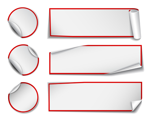 Circle with rectangle stickers vector 02 Circle with rectangle stickers vector 02