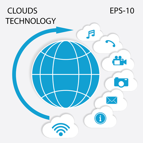 vector material technology material infographics infographic clouds 