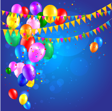 Colored confetti with happy birthday background vector 03 Colored confetti with happy birthday background vector 03