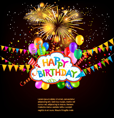 Colored confetti with happy birthday background vector 05 Colored confetti with happy birthday background vector 05