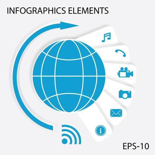 Communication with media infographics elements vector Communication with media infographics elements vector