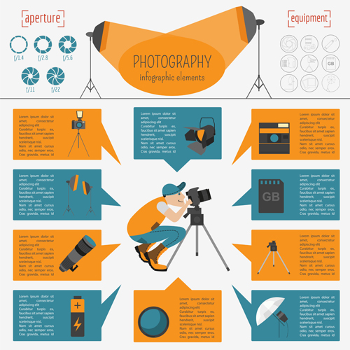 Creative photography infographics design vectors 01 Creative photography infographics design vectors 01