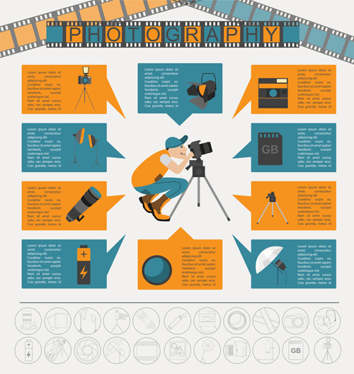 Creative photography infographics design vectors 05 Creative photography infographics design vectors 05