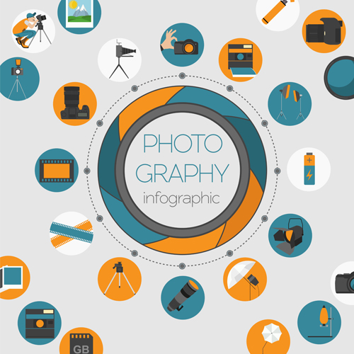 Creative photography infographics design vectors 07 Creative photography infographics design vectors 07