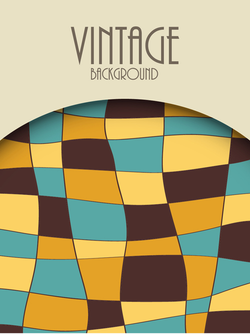 Cute vintage background vectors design 08 Cute vintage background vectors design 08