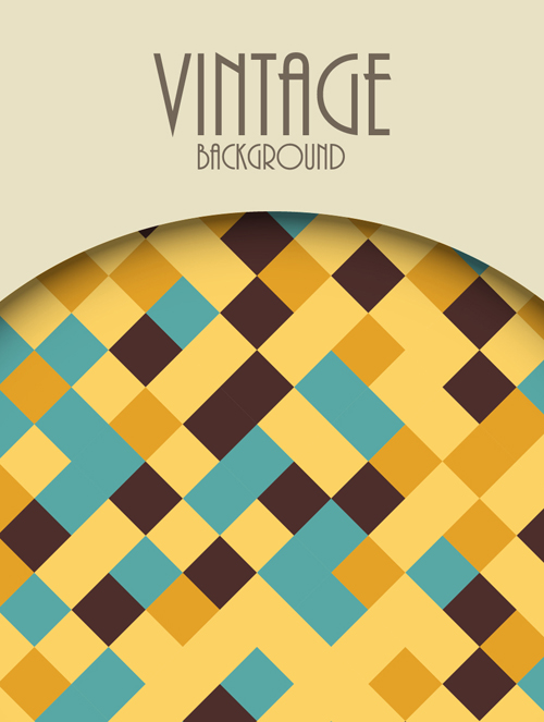 Cute vintage background vectors design 09 Cute vintage background vectors design 09