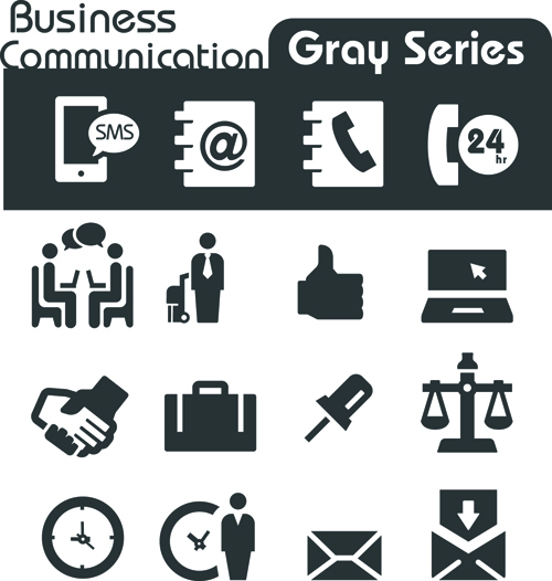 Gray series social icons vector set 05