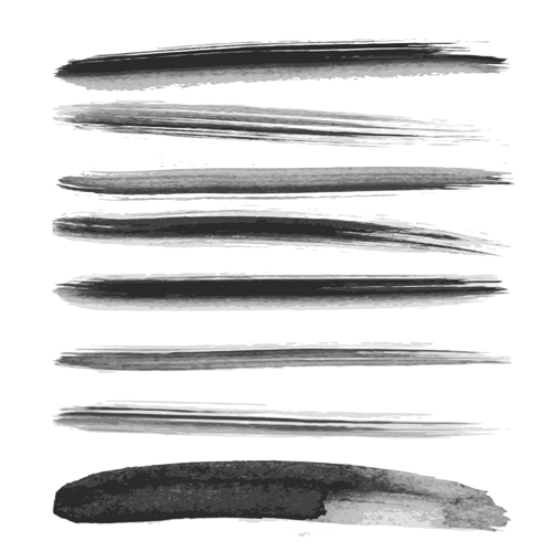 Grunge watercolor brushes vector material 01