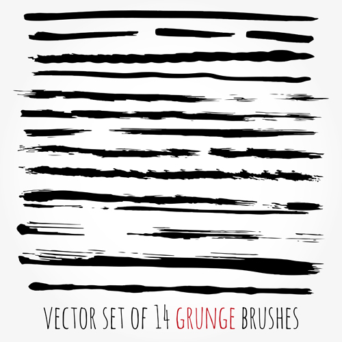 Grunge watercolor brushes vector material 04 Grunge watercolor brushes vector material 04