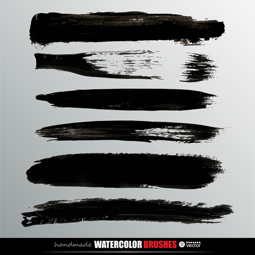 Grunge watercolor brushes vector material 05 Grunge watercolor brushes vector material 05