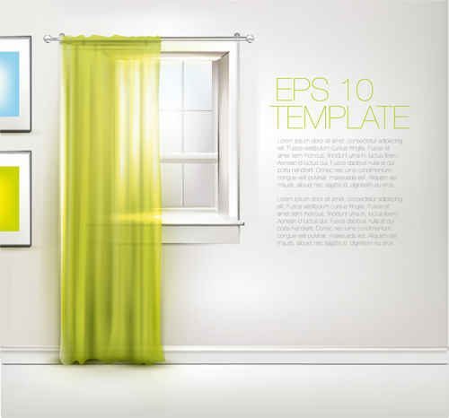 House interior corner background vectors set 01